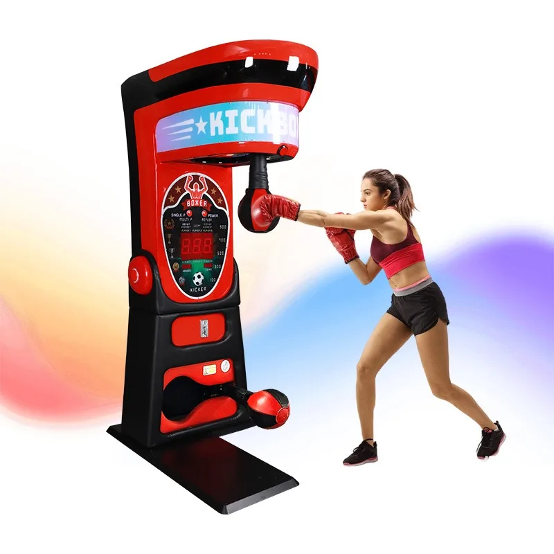 Entertainment Center Arcade Boxing Game Console, LED Game Ticket Coupon Redemption Game Console with Coin Toss Function custom