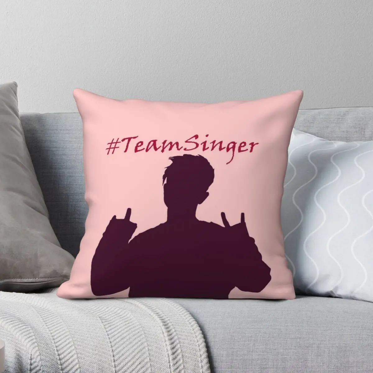 

Квадратная наволочка Mike Singer TeamSinger из полиэстера и льна