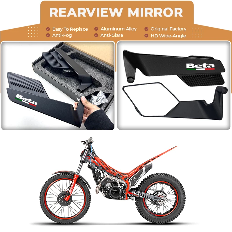 

Motorcycle Wide View Convex Mirrors Anti Glare Alloy Wind Wing For Beta Evo 250 Beta Racing Junior Senior RR Enduro Xtrainer