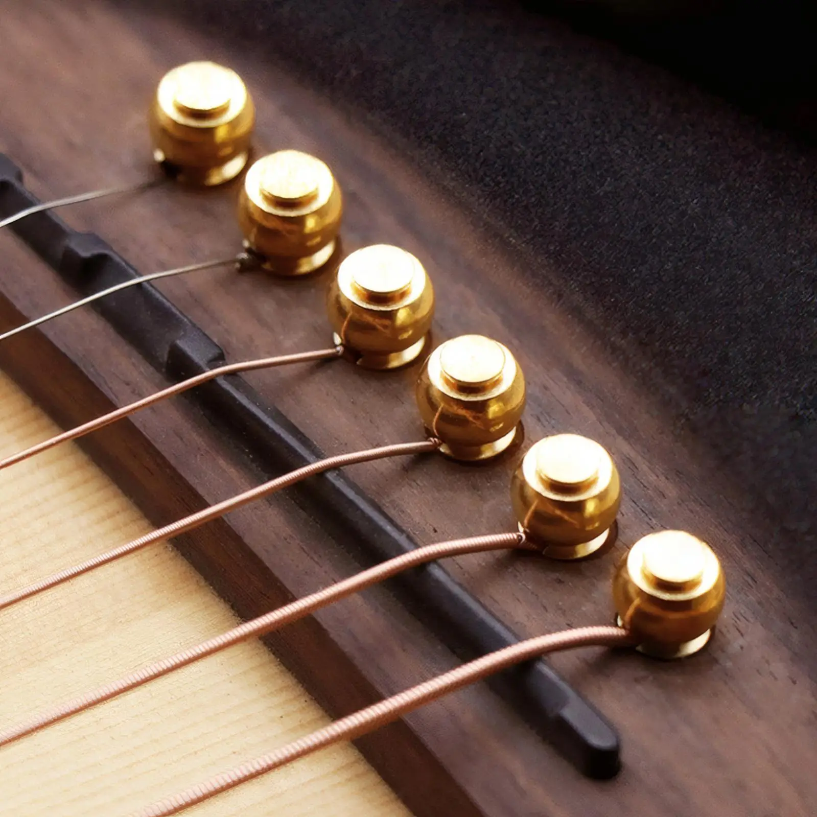12 pcs Brass Guitar Bridge Pins for Acoustic Guitar with Bridge Pin Puller, Enhanced Tone Solid Brass Strings Nail Pegs