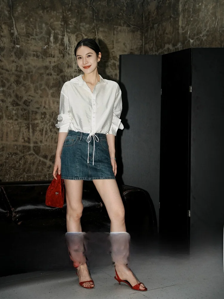 

LUMIEN White Modal Long Sve irt Women's ort Sle Sun Protection Slim Fit irt Commute Sle Silk Blend Summer Top