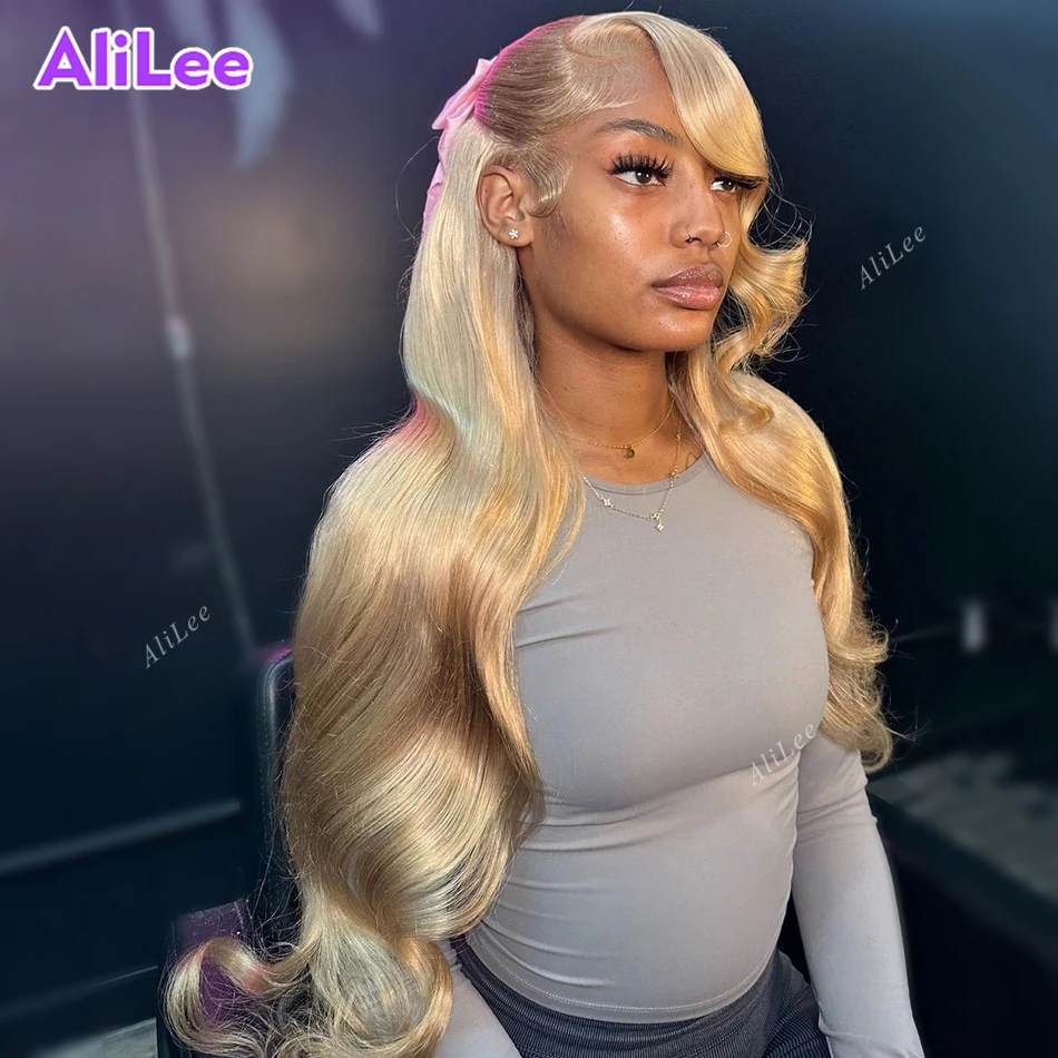 32Inch 34Inch Ash Blonde 13X6 Lace Frontal Wigs Human Hair Body Wave 13X4 Lace Front Human Hair Wig for Women Honey Blonde Wig