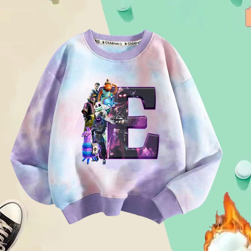 フォートナイトカラフルなパーカーアニメ要塞ナイトプルオーバースウェット漫画春秋トップス子供セーター服クリスマスギフト