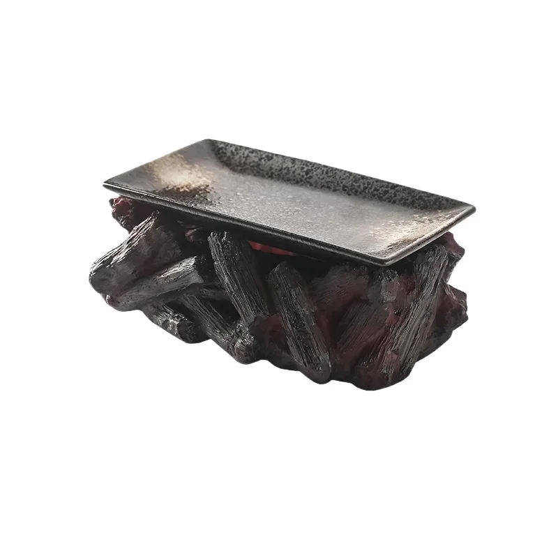 European Restaurant Specialty Tableware Personalized Volcano-shaped Dry Ice Tableware Modern Dinner Plates Barbecue Steak Plates