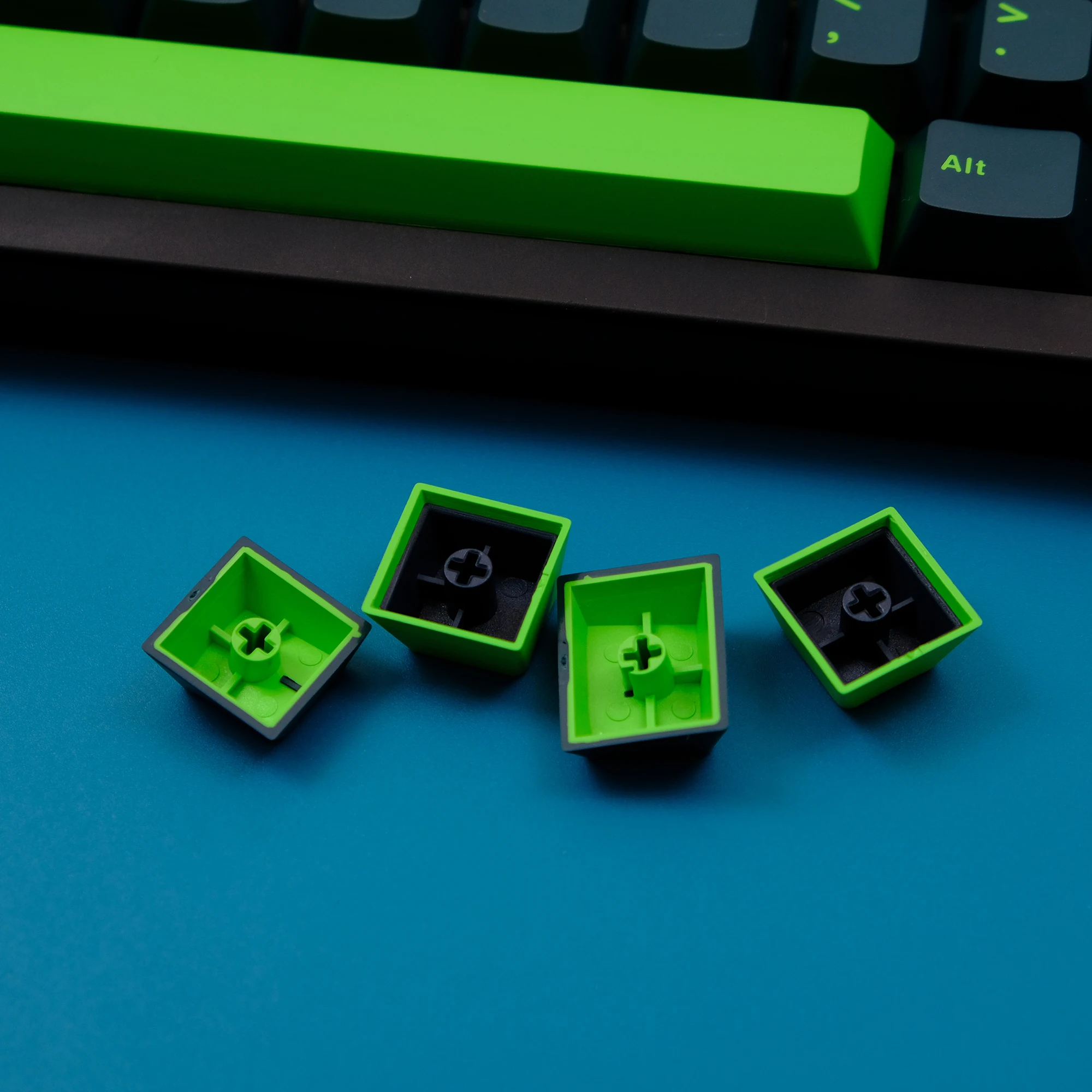 Ink Green PBT Double Shot Tastenkappen 132 Tasten Cherry Profile Tastatur-Tastenkappen für Cherry MX Switches mechanische Gaming-Tastatur