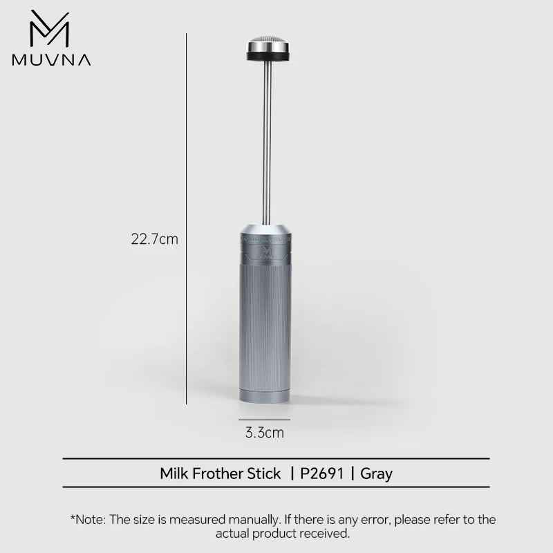 MUVNA 3-snelheden elektrische melkopschuimer, roestvrijstalen handmixer voor koffie | Melkklopper & -opschuimer voor Cappuccino/Latte Barista Tool