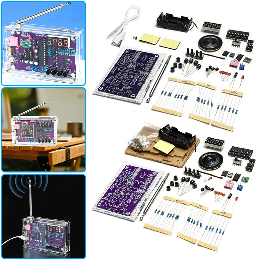 RDA5807S Soldeeroefening DIY-radiokit Verstelbare frequentie Digitaal display Soldeerproject Oefen Soldeer voor leren