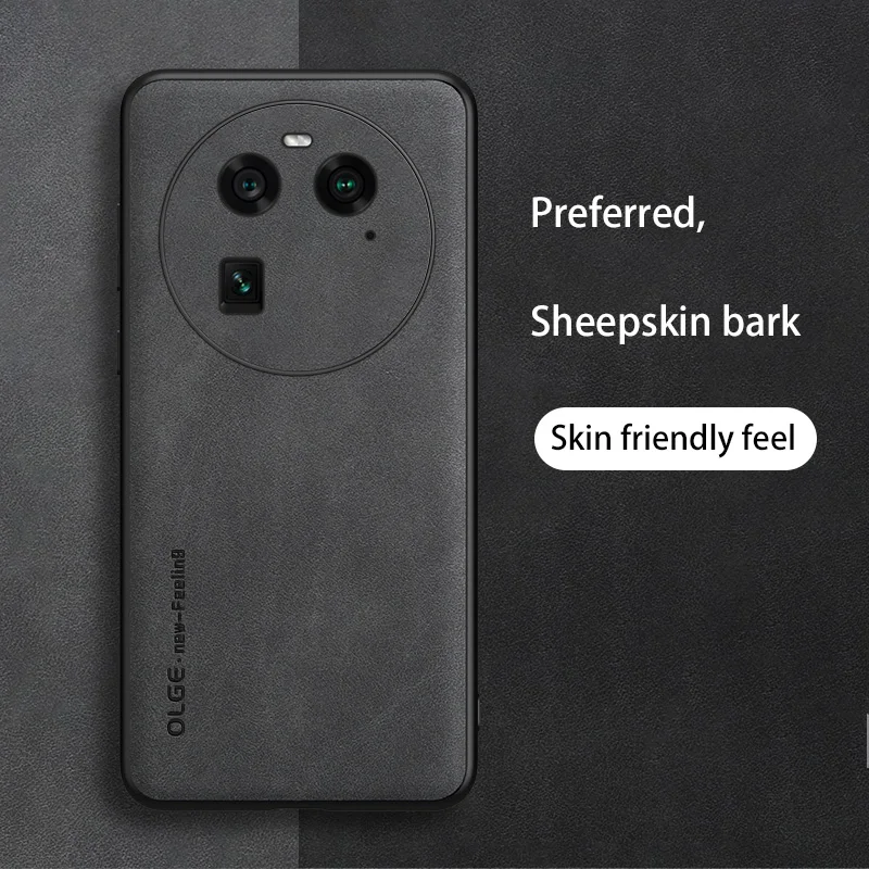 حافظة هاتف ناعمة من جلد الغنم ، غطاء خلفي من الجلد ، مقاوم للصدمات ، لهاتف oppo بحث x5 pro lite 5g ، findx6 x6pro