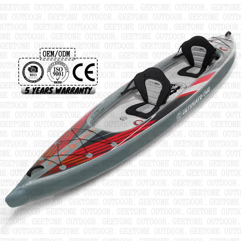 Germany Patent Dropstitch 2 Person Tandem Canoe Boat Dual Double Chamber Full Drop Stitch Floor Extasea Ultimate  Kayak