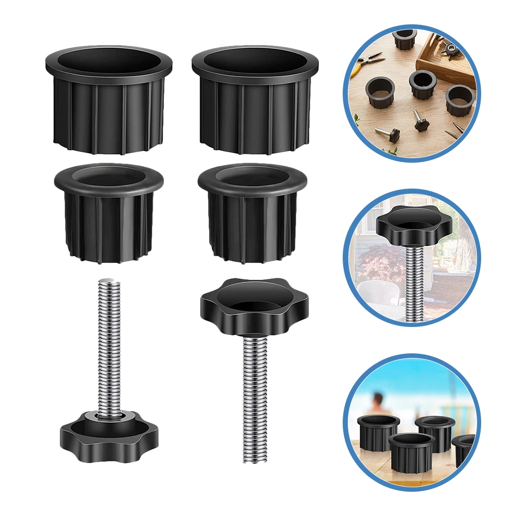 

2 Sets Hole Plug Cover Replacement Part For Base With Screws Durable Windproof Umbrella Pole Stand Cap Cover For Patio Outdoor