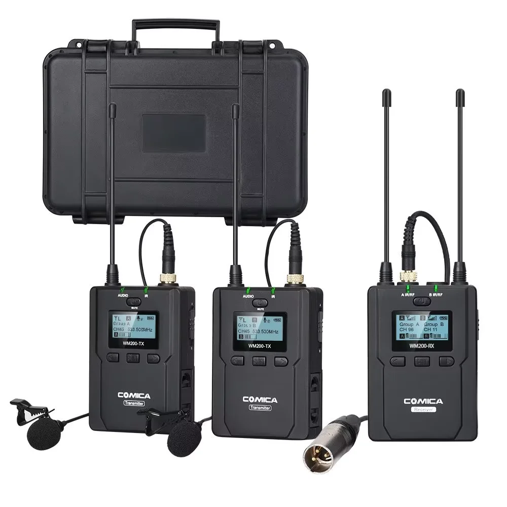 

USD466 Comica CVM-WM200(A) 96-Channel UHF Professional Wireless Dual Lavalier Microphone System CVW-WM200A