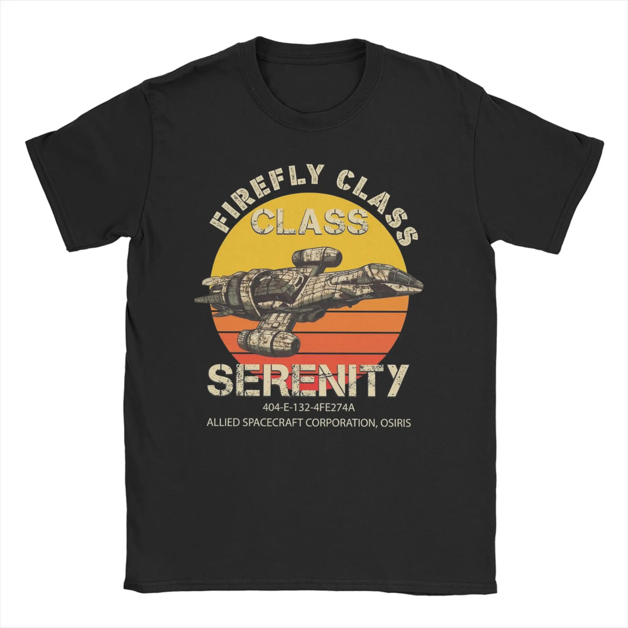 Firefly Serenity Retro Camisetas masculinas e femininas vintage, camisetas de manga curta com gola redonda, 100% algodão, roupas plus size