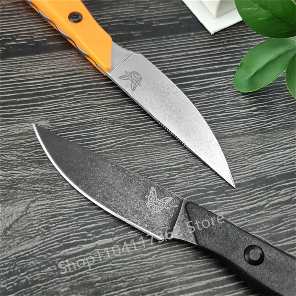 High Quality G10 BM 15700 Flyway Fixed Blade Knife Stonewashed Straight Knife Black/Orange Outdoor Tactical Survival Tools