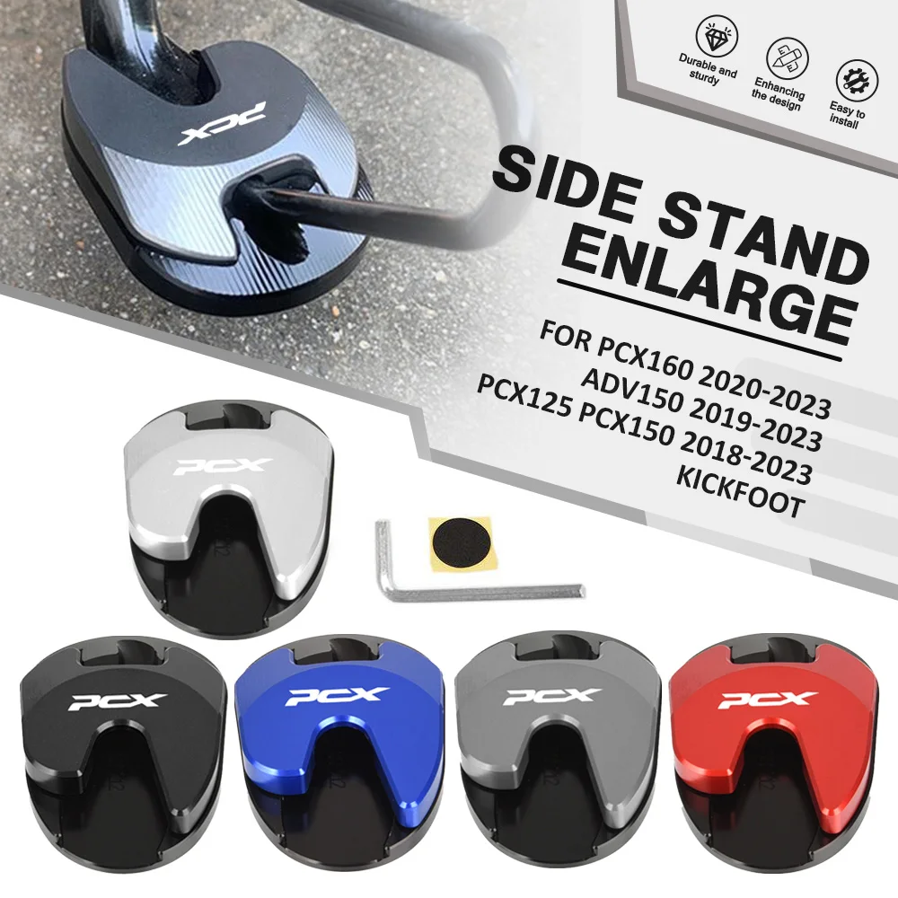 

FOR HONDA PCX160 2020-2023 ADV150 2019-2023 PCX125 PCX150 2018-2023 Motorcycle Kickstand Foot Side Extension Plate Pad