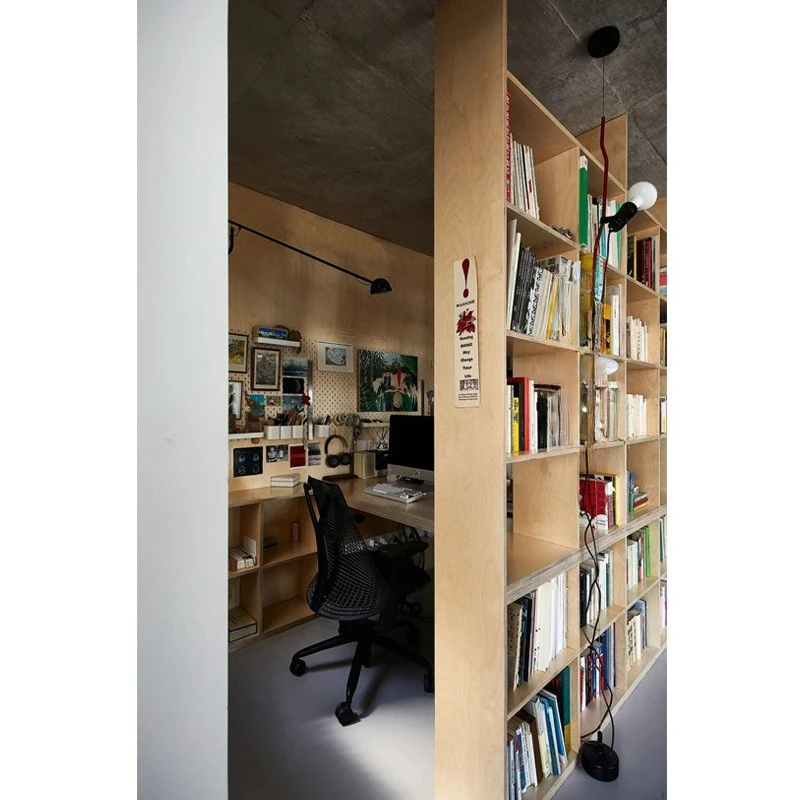 

Simple birch ocean board bookcase, bookshelf floor partition shelf, locker storage display cabinet