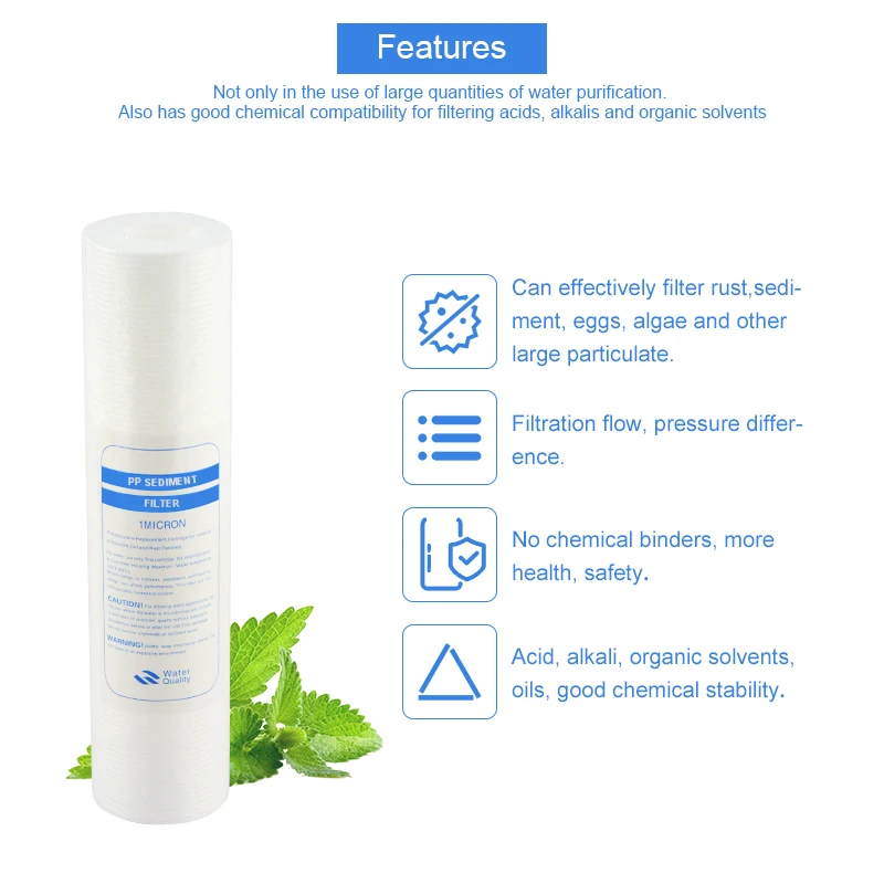 ATWFS Water Purifier Filter Membrane Cartridge 10 inch 5Micron ,1Micron PPF Cotton ,Activated Carbon Reverse Osmosis System