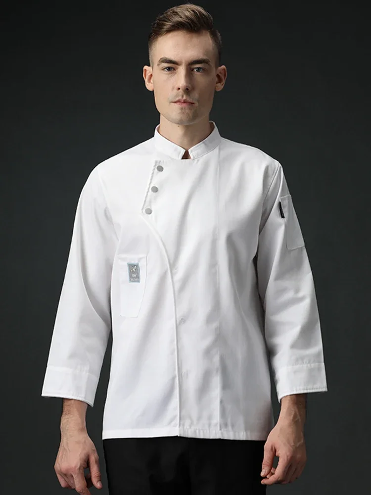 Grey Chef Uniform Hotel Kitchen Jacket Pastry Cooking Clothing Restaurant Cook Coat Baker Bakery Cafe Waiter Working Shirt