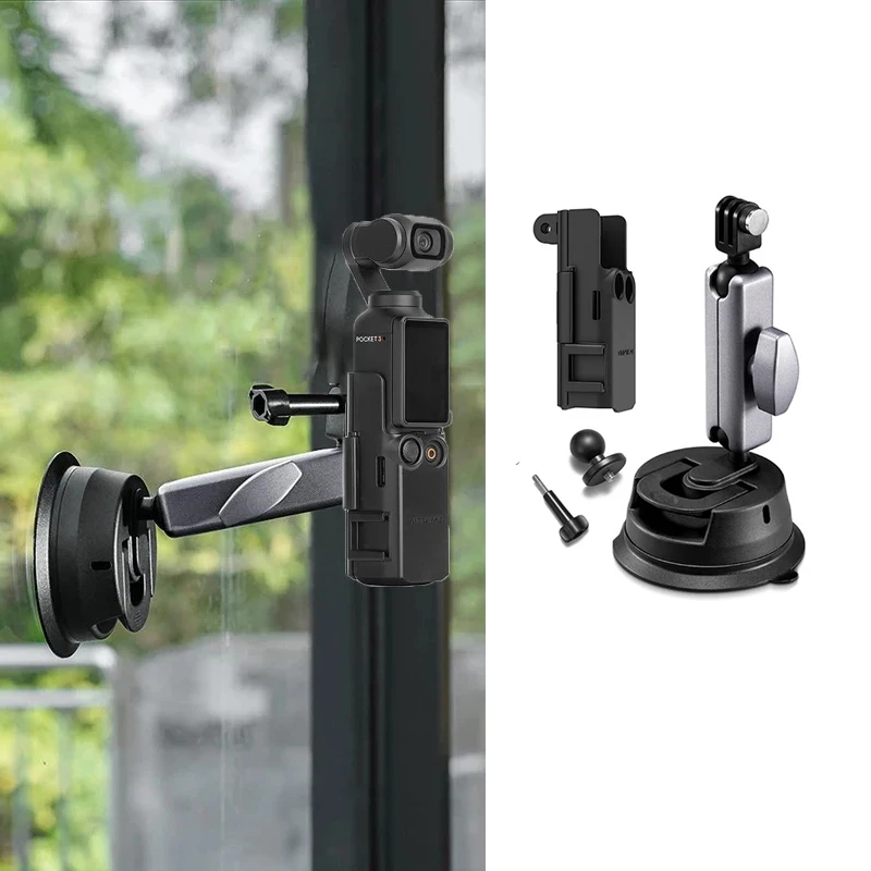 Car Glass Suction Cup Base Holder Adapter Frame Clip for DJI OSMO Pocket 3 Gimbal / DJI Action / GoPro Camera Accessories