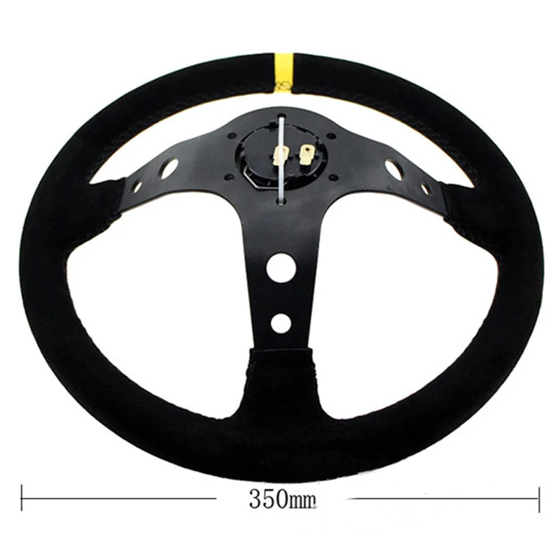 Car Modification Steering Wheel 14 Inch Frosted Personalized Competitive Racing Steering Wheel 350mm Suede Universal