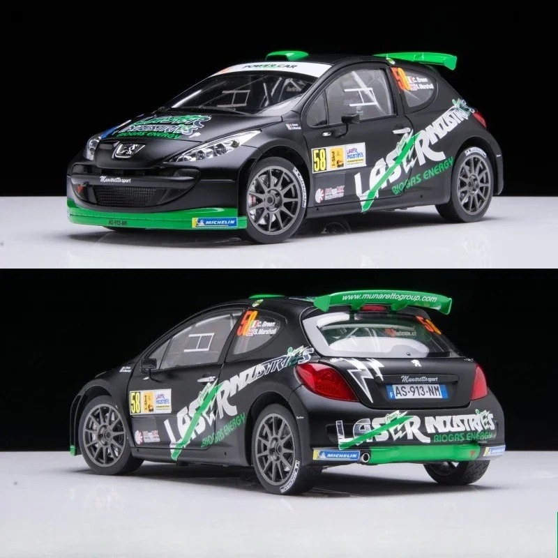 

1:18 Scale Peugeot 207 S2000 WRC Rally #58 Diecast Metal Alloy Car Model Racing Vehicle Miniature Collection Gift for Adult