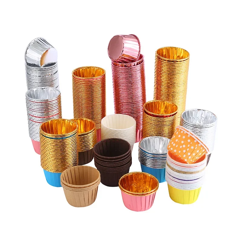 50 Pcs Small Package Muffin Cups Paper Cupcake Paper Baking Cups Box Muffin Box DIY Cake Tools Kitchen Baking Supplies