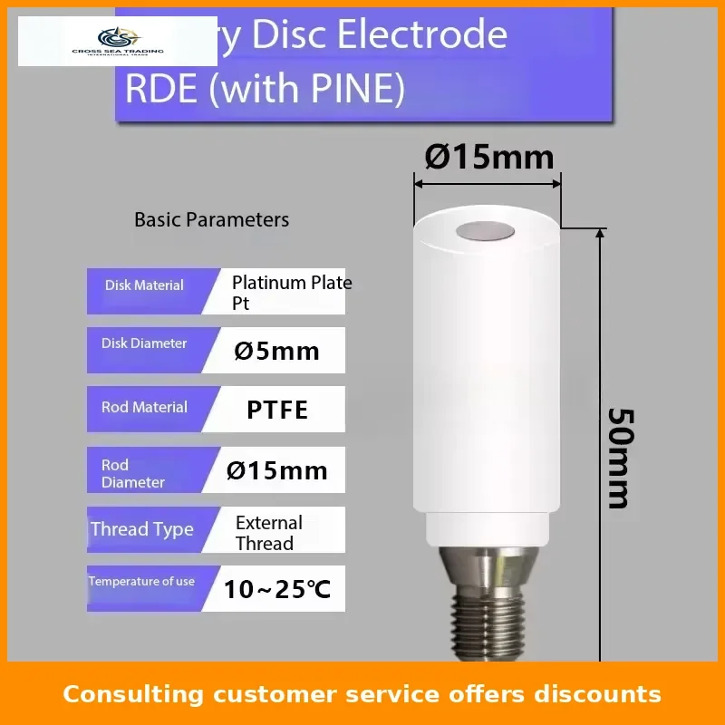 RDE Rotating Disc Electrode 5mm Glassy Carbon Electrode Matched with PINE Rotating Device
