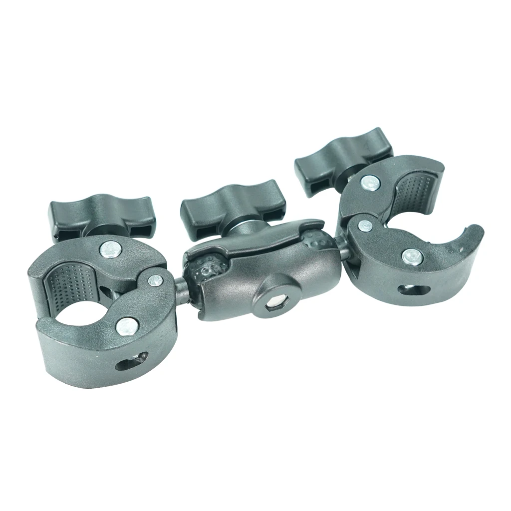 Aluminum Alloy Motorcycle Riding Camera Mount Dual Head Super Crab Clamp 360° Adjustable For GoPro 13 Action Camera Outdoor Vlog