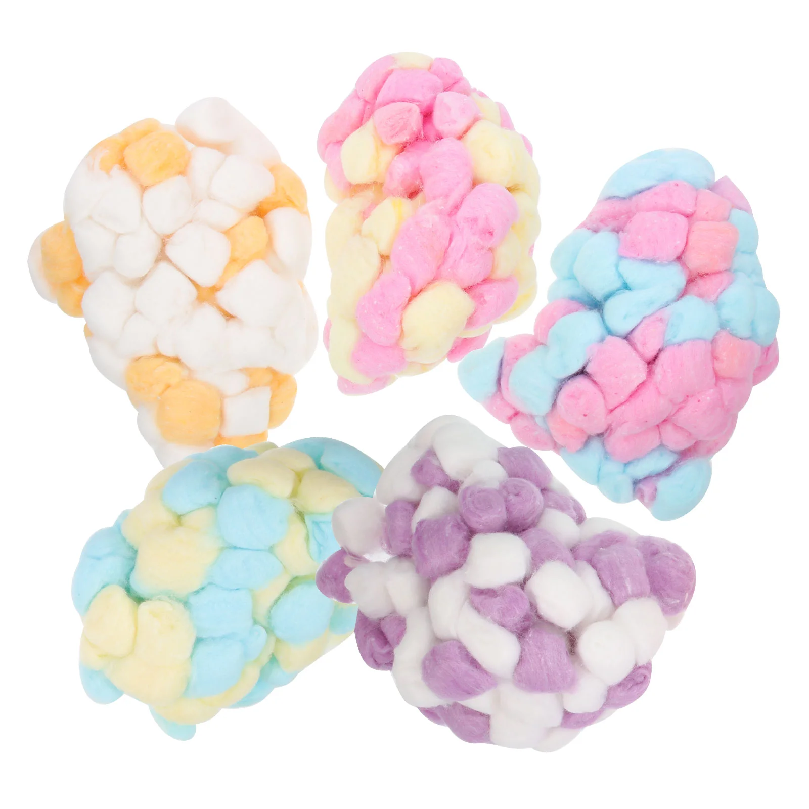 

500 Pcs Colored Cotton Balls for Crafts Pet Supplies Absorbent Handicraft Fluffy Balls Toy Making Nest Decorations