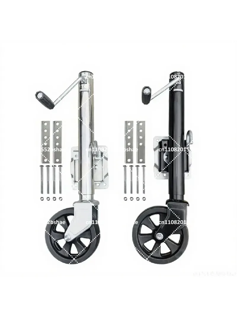 8 Inch Solid Wheel Sidewind Round Swivel Trailer Jack with Bolt On, 675KG Capacity Jockey Wheel for Boat RV Trailer Parts