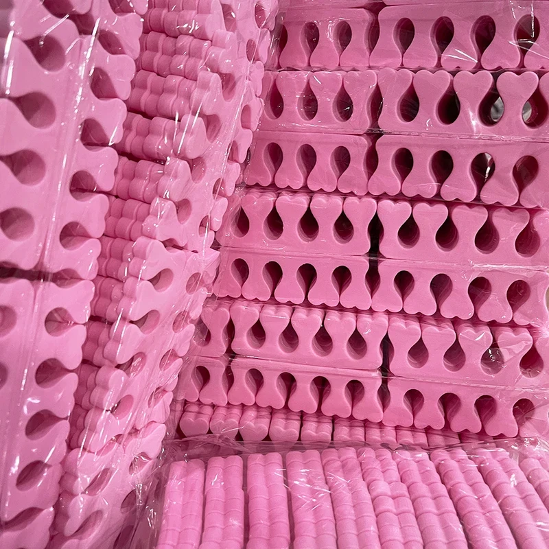100pcs Pink Sponge Finger Toe Separators Toe Divider Spacer for Polishing Practice Painting Foot Braces Manicure Salon Tool
