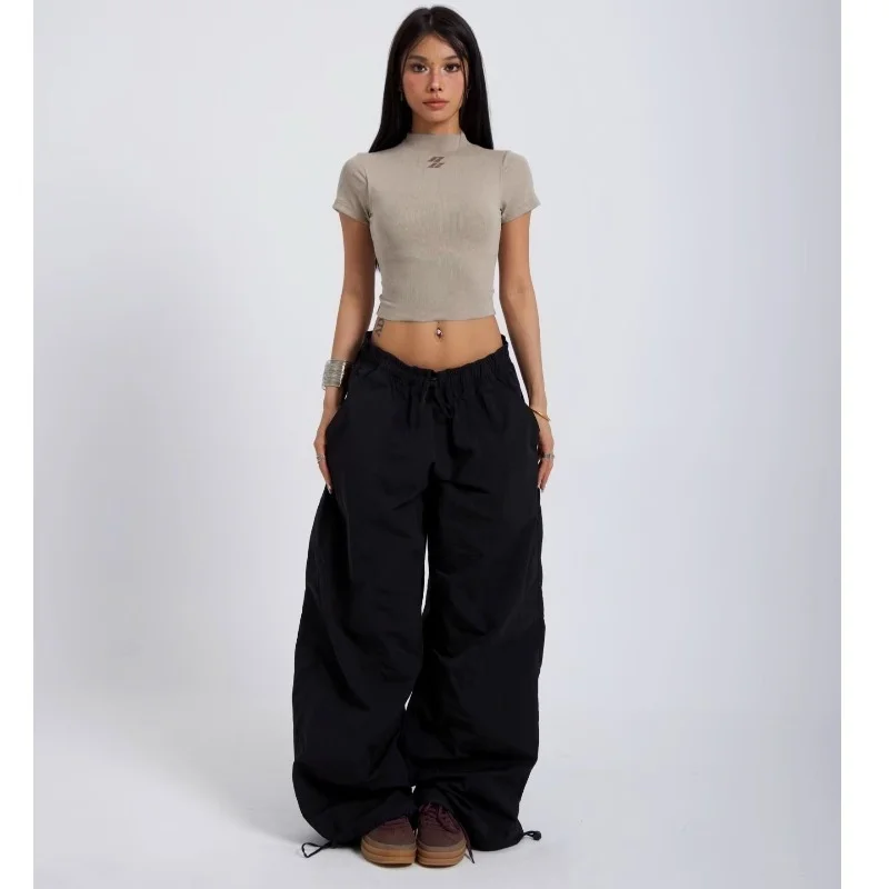 

Брюки-парашюты женские Damen летние муслиновые прямые брюки Highstreet оверсайз на открытом воздухе легкие быстросохнущие художественные городские OL