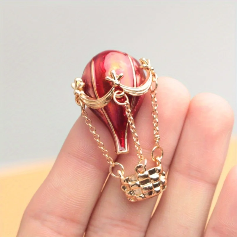 Fashion Ethos Enamel Hot Air Balloon Brooch Rhinestone Fashion Sweater Jewelry Pin Accessories