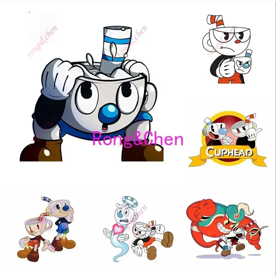 

Funny Cartoon Car Sticker Cuphead for Car Motorcycle Racing Helmet Laptop Trunk Body Car Window Surfboard Waterproof PVC Decals