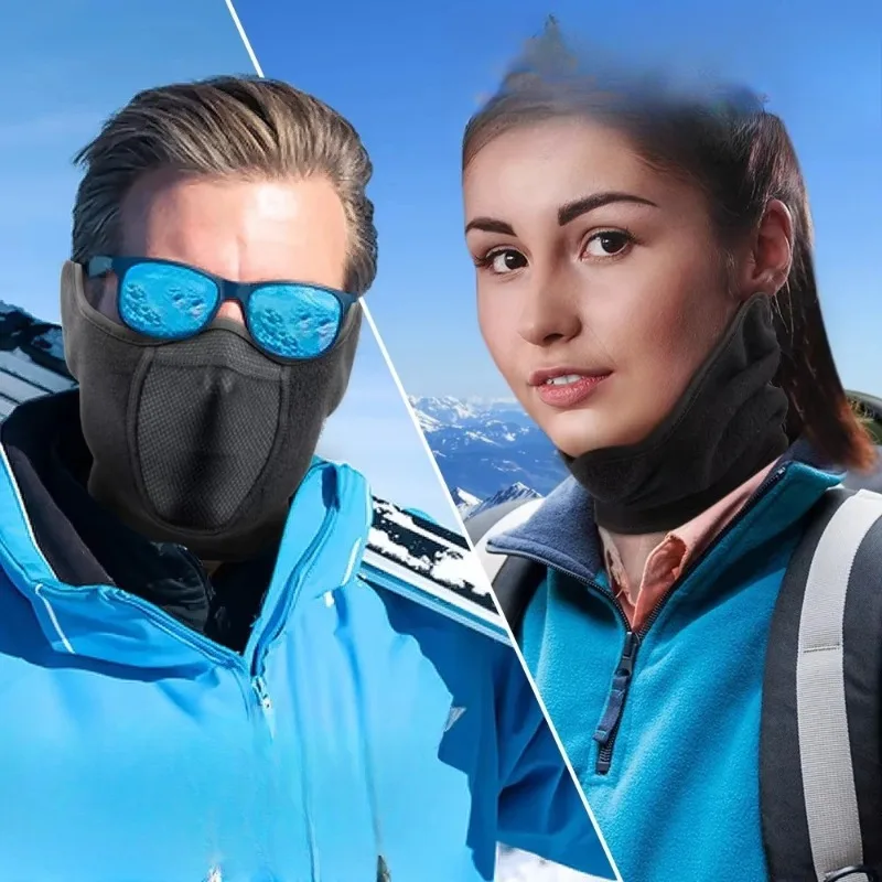 Winter Fleece Face Mask Windproof Cycling Ear Protection Warm Head Cover Skiing Face Shield Outdoor Antifreeze