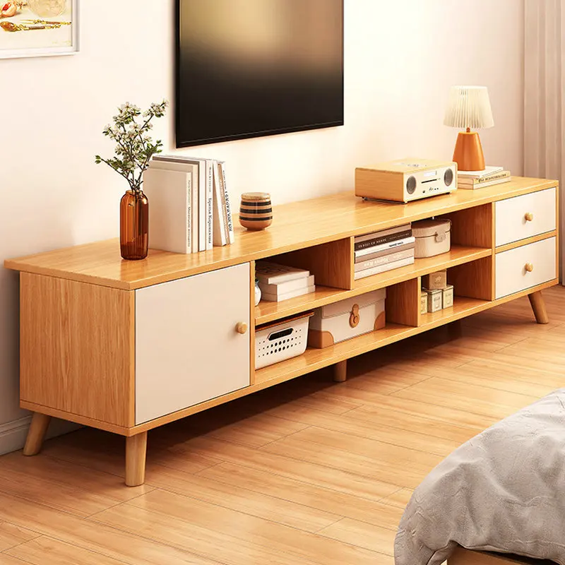 

Nordic Simple and Modern Living Room Wooden Storage TV Cabinet TV Stand with Drawers