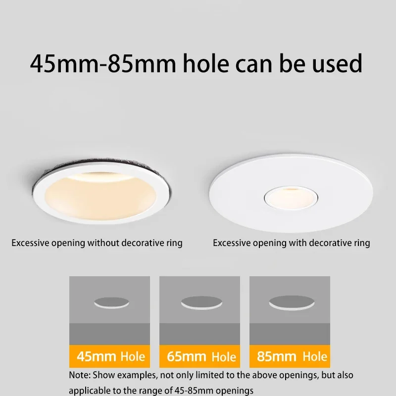 Led Spotlight Small Beam Angle 3 8 15 Degree Spot Light Recessed Round Atmosphere Dining Table Ultra-thin White Black 85-265V