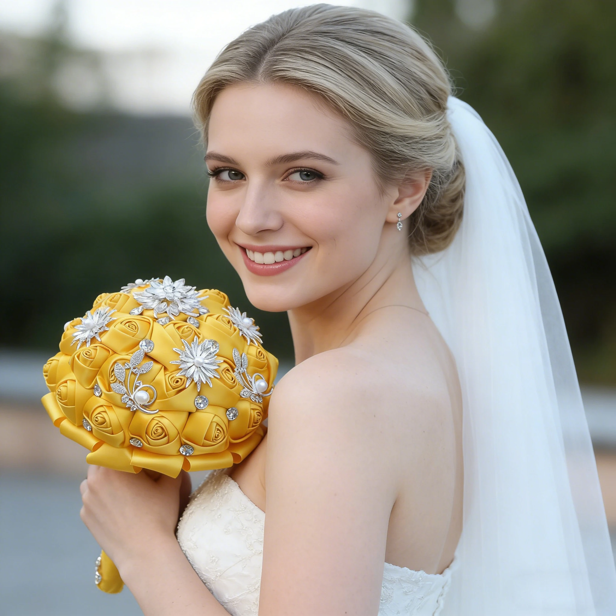 Yellow Brooch Bouqu…