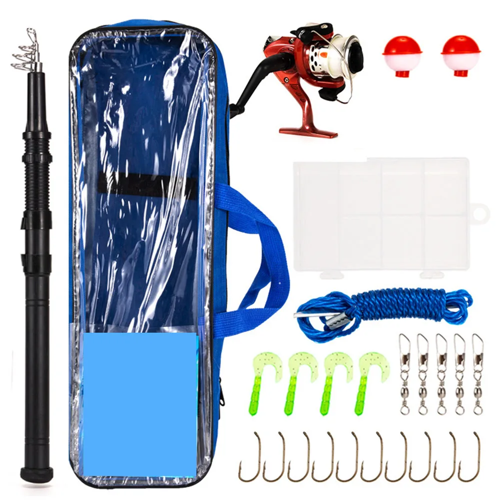 

Комплект рыболовных снастей, 26 предметов, набор для рыбалки для начинающих, длина сокращения, 40 см, набор рыболовных снастей, полный набор из 26 предметов