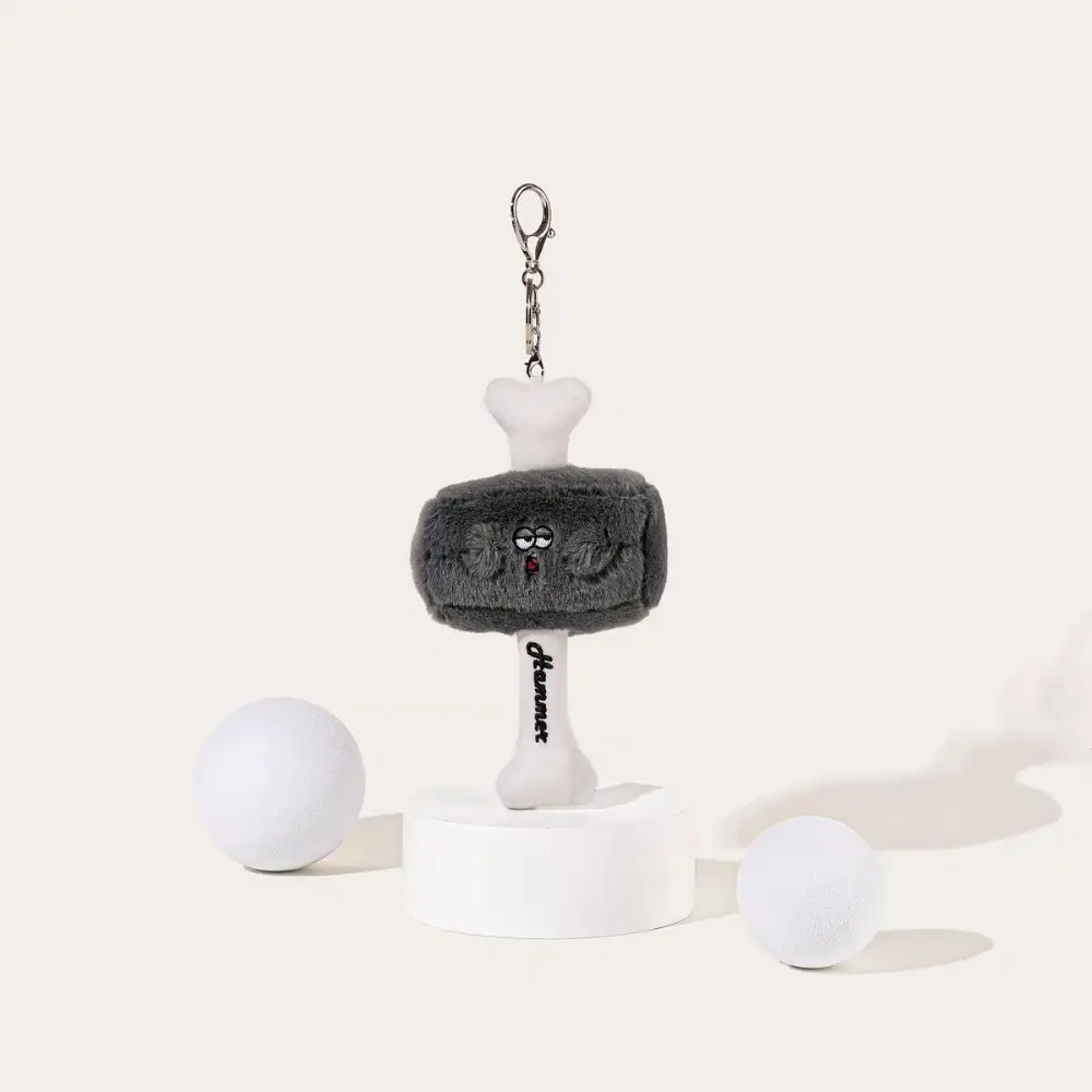 LLavero de felpa con martillo de algodón PP, martillo de dibujos animados suave y esponjoso, colgante de felpa, decoración colgante de dibujos animados, llavero de juguete de peluche