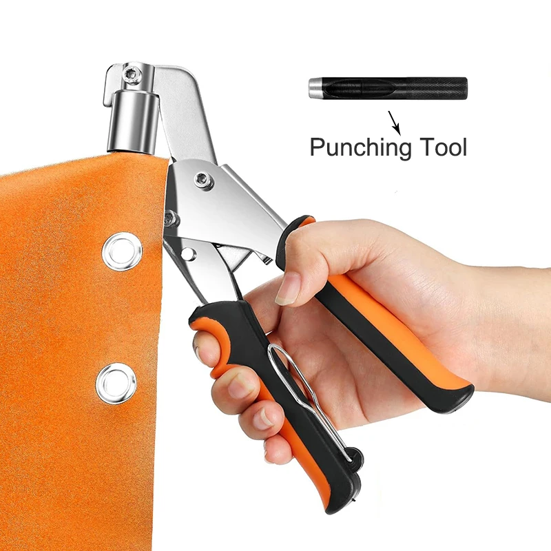 Stainless Steel Eyelets Hole Hand Tools Portable Effortless Handheld Installation Eyelets Button Pliers Leather Rivet Buckle