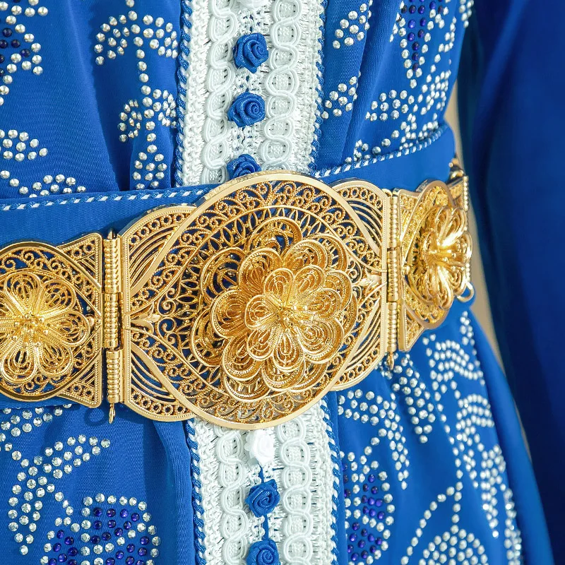 

Exquisite Filigree Floral Gold Wedding Belt - Luxury Bridal Accessory For Middle Eastern & Arab Traditional Ceremonies