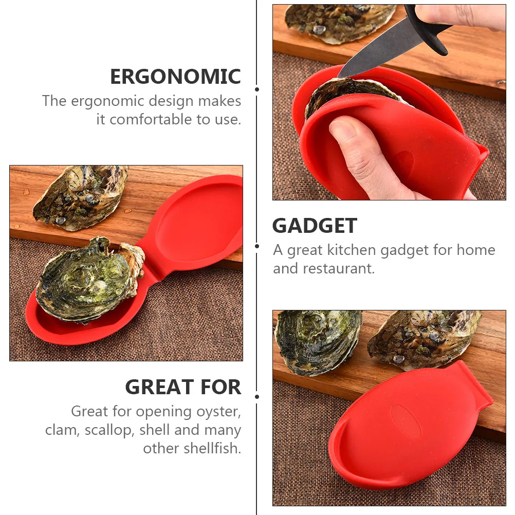 2Pcs Premium Food Grade Silicone Oyster Holder Shucking Tool Ergonomic Design Hand Protective Clip Kitchen Essential Gadget