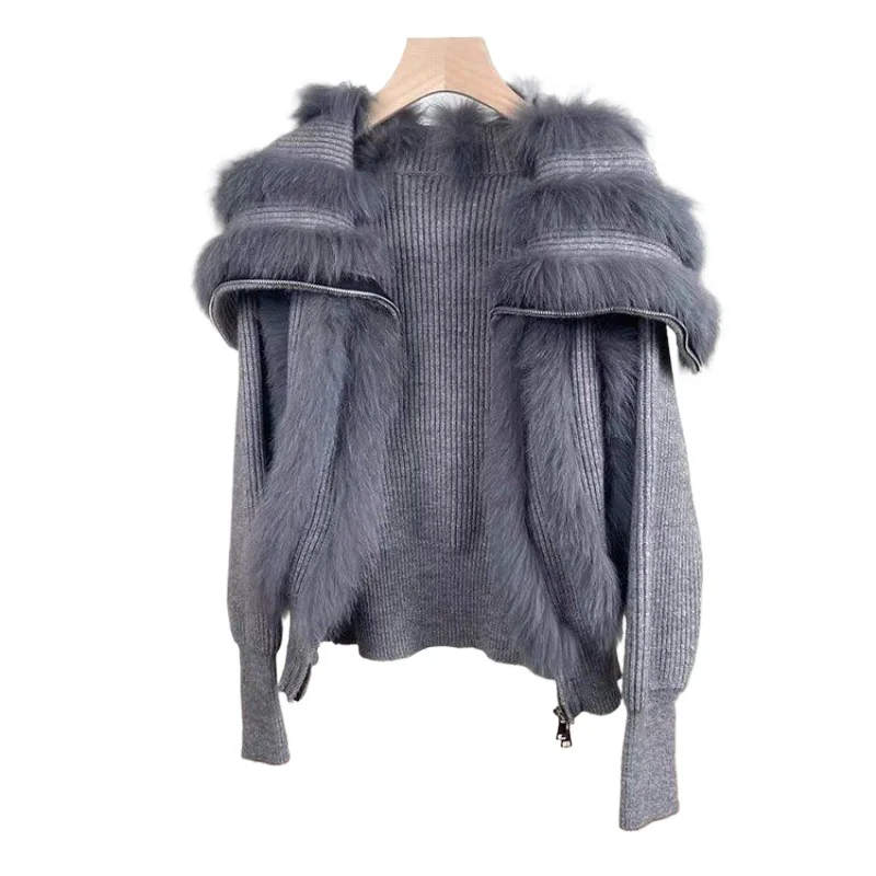 سترة محبوكة جديدة لعام 2026 من Xiaoxiangfeng مشهورة الآن في أوروبا، معطف نسائي فاخر وخفيف الوزن من القطيفة من المينك للخريف والشتاء #5