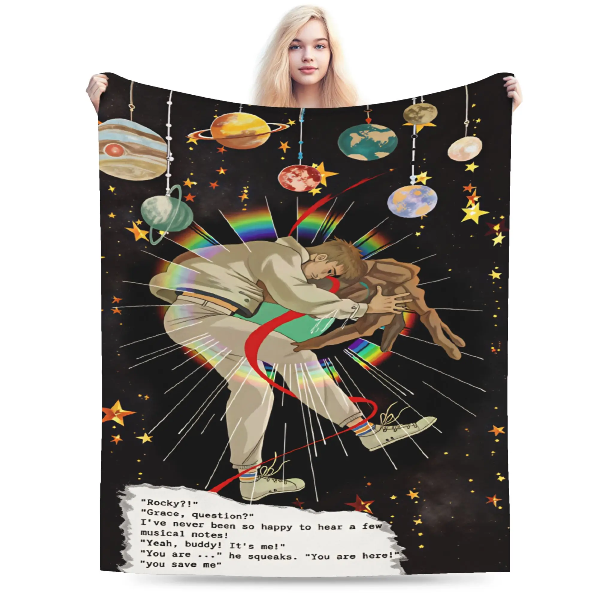 Project Hail Mary Throw Blanket Soft Cozy Graphic Blankets  For Bedroom Travel Flannel Bedspread Bed Cover