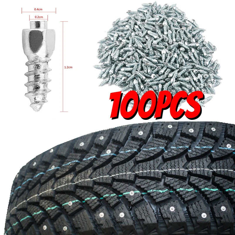 12mm Car Tire Studs Screws Nails Anti-Slip Anti-Ice for Truck Wheel Tyre Snow Spikes Set Motorcycle Alloy Tire Studs Accessories