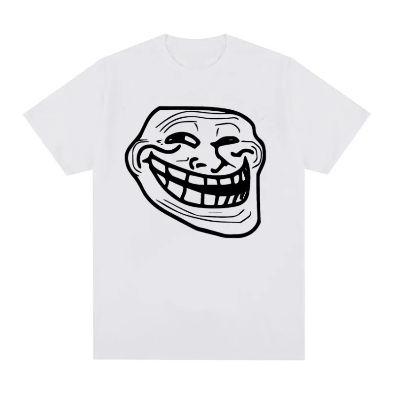 T-shirt en coton pour femme, motif Meme Troll Face Angry Man Issues, style Vintage Harajuku, Streetwear