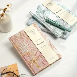 Embossed Lily Hand Account Book Campus A5 Notepad Stationery Notebooks Sketchbook Office Supplies Writing Pads School