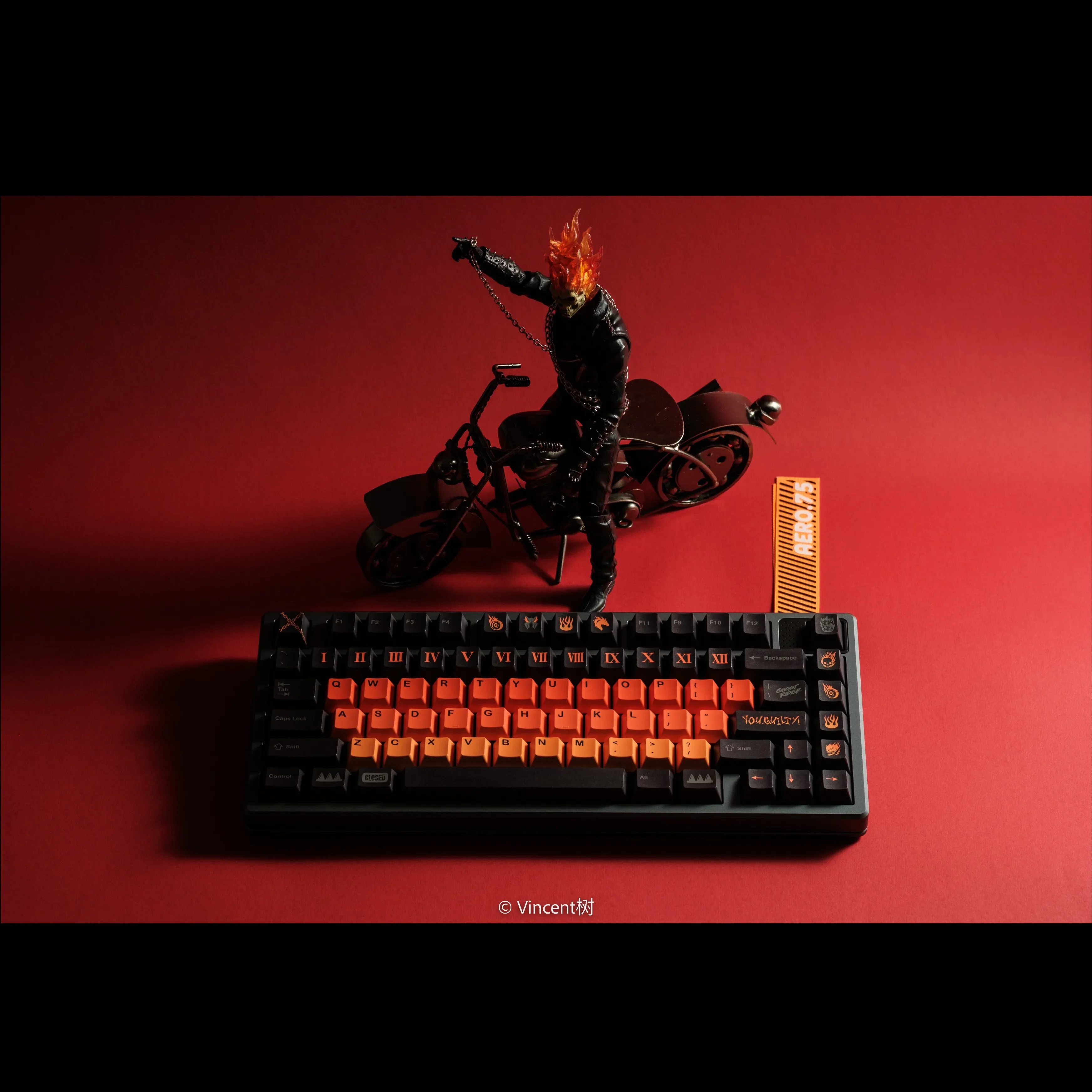 Original sci-fi keycaps Evil Spirit Knight Theme 159key PBT five sided thermal sublimation Mechanical keyboard keycaps game gift