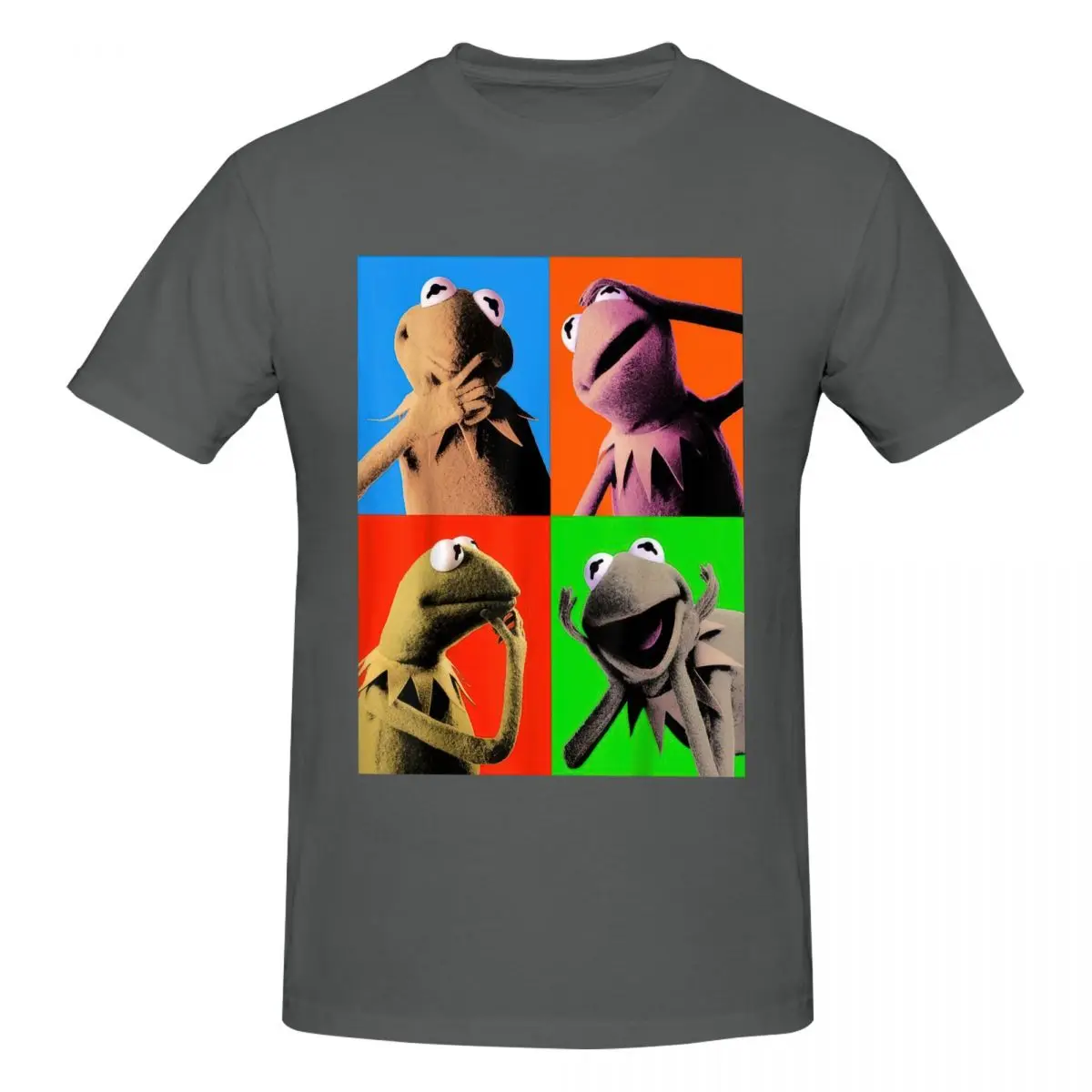 The Muppets Kermit The Frog Pop Art T Shirt for Men Women Cotton Round Neck Tee Shirt Oversized Graphic T-Shirts Tops Summer