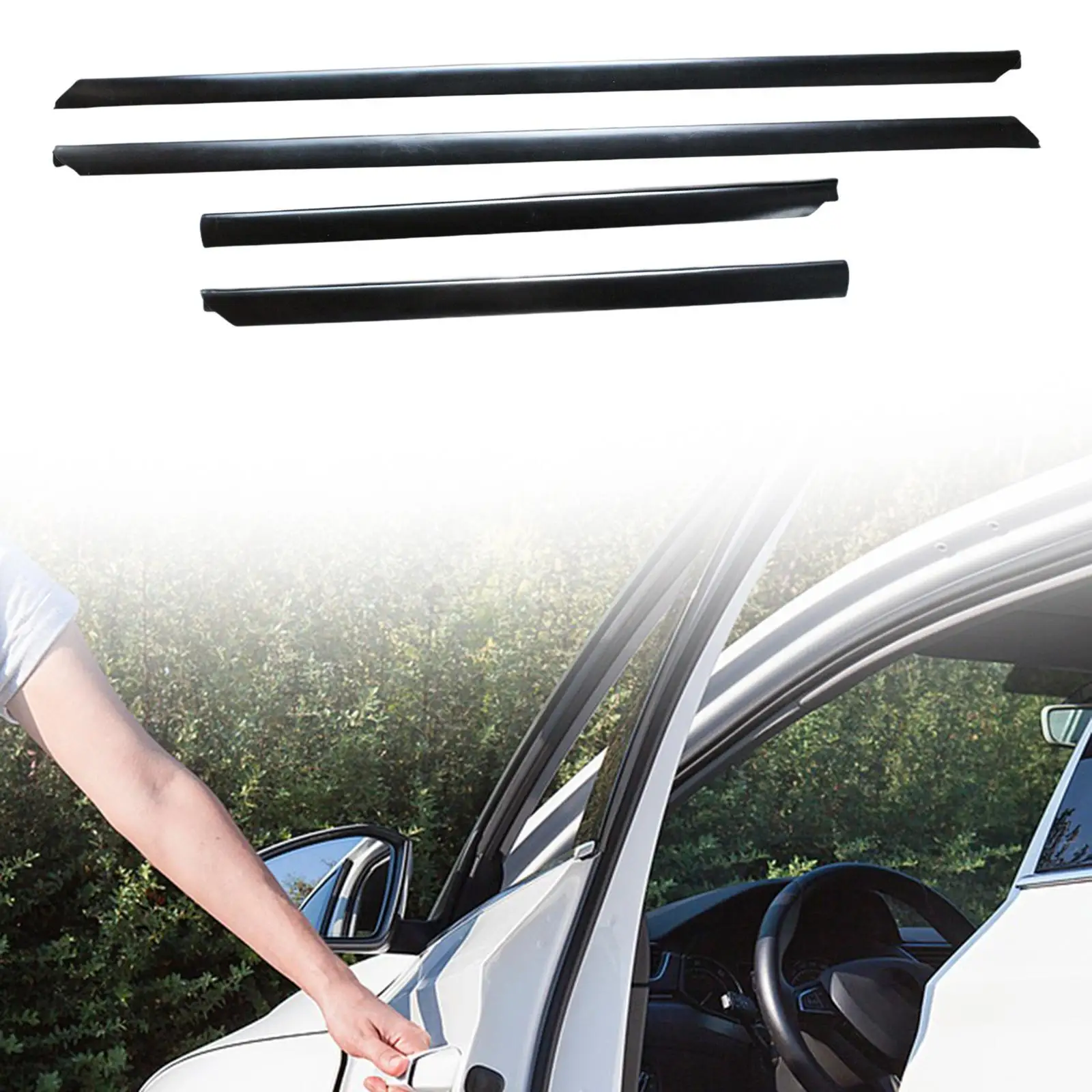 4 Pieces Car Door Trim Strip Replace Protective Strips for Audi A4 B5